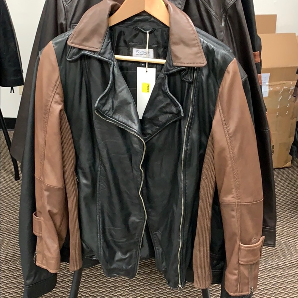 Women’s Two Tone Leather Jacket